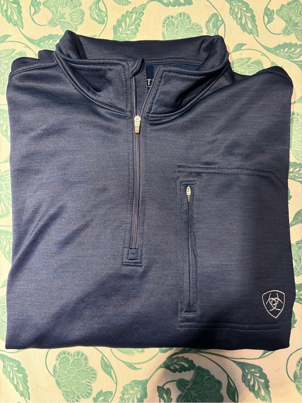 Ariat Navy Long-Sleeve Quarter-Zip Performance Pullover - Picture 4 of 4